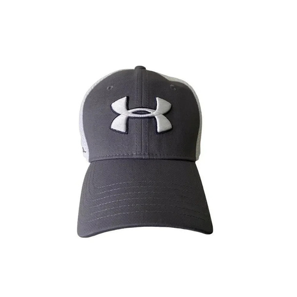 Under Armour Men's UA Golf Hat Mesh Dark Gray, White, M/L Puff Embroidered Logo - Picture 1 of 12